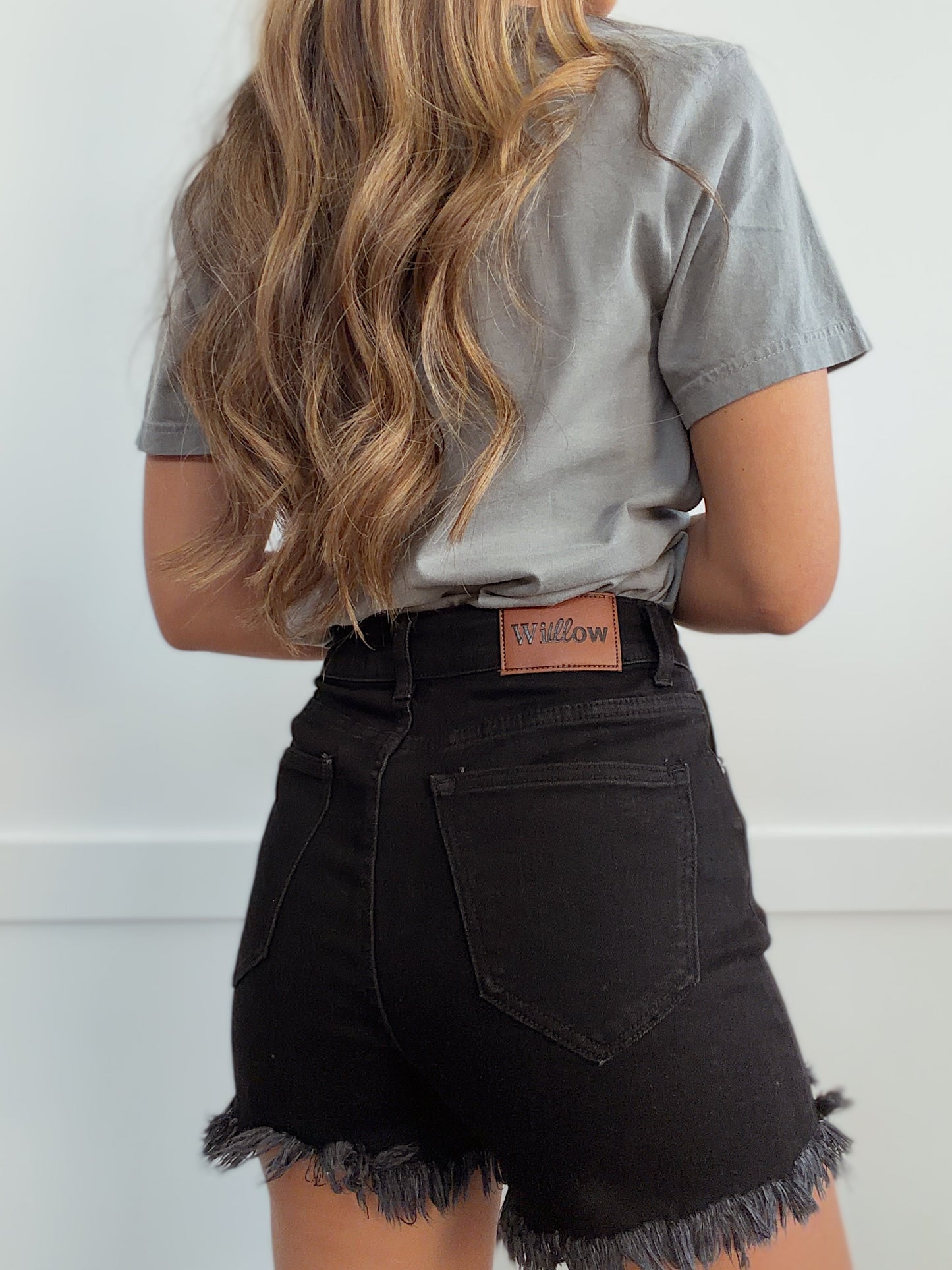 On The Go Distressed Shorts - Black- DS