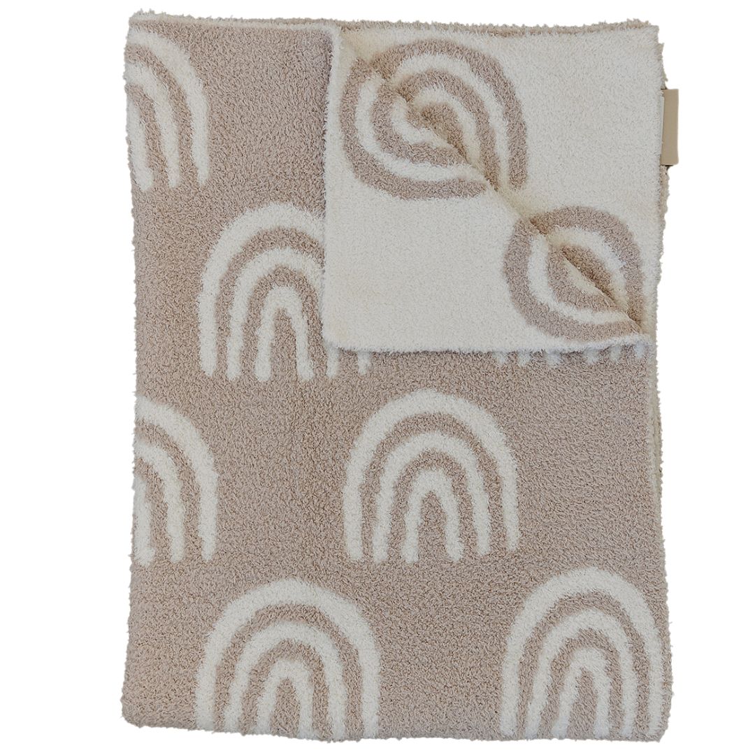 DS- Taupe Rainbow Plush Blanket