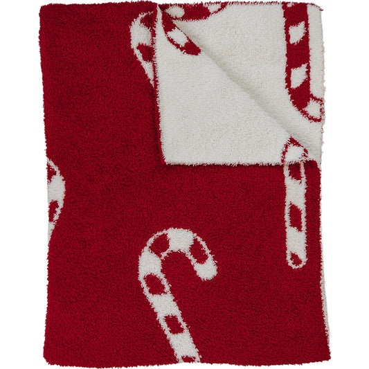 DS- Candy Cane Plush Blanket