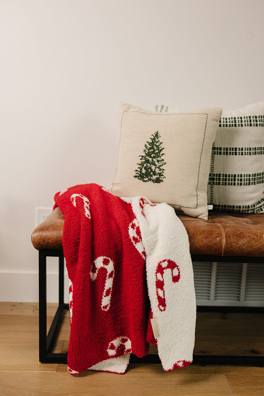 DS- Candy Cane Plush Blanket