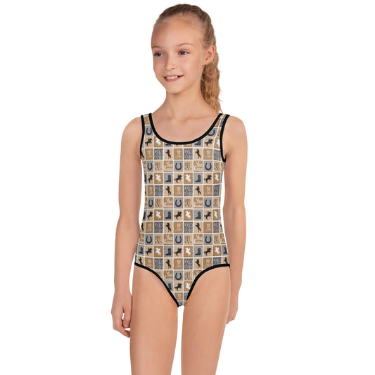 Western Check Kids Swimsuit -DS