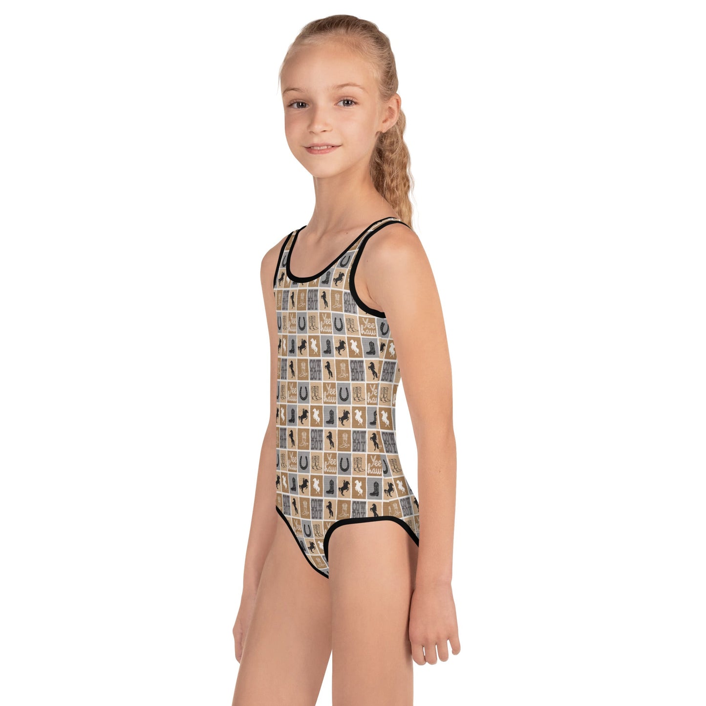 Western Check Kids Swimsuit -DS