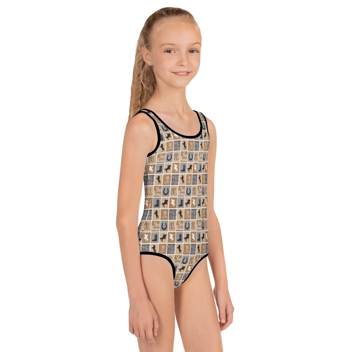 Western Check Kids Swimsuit -DS