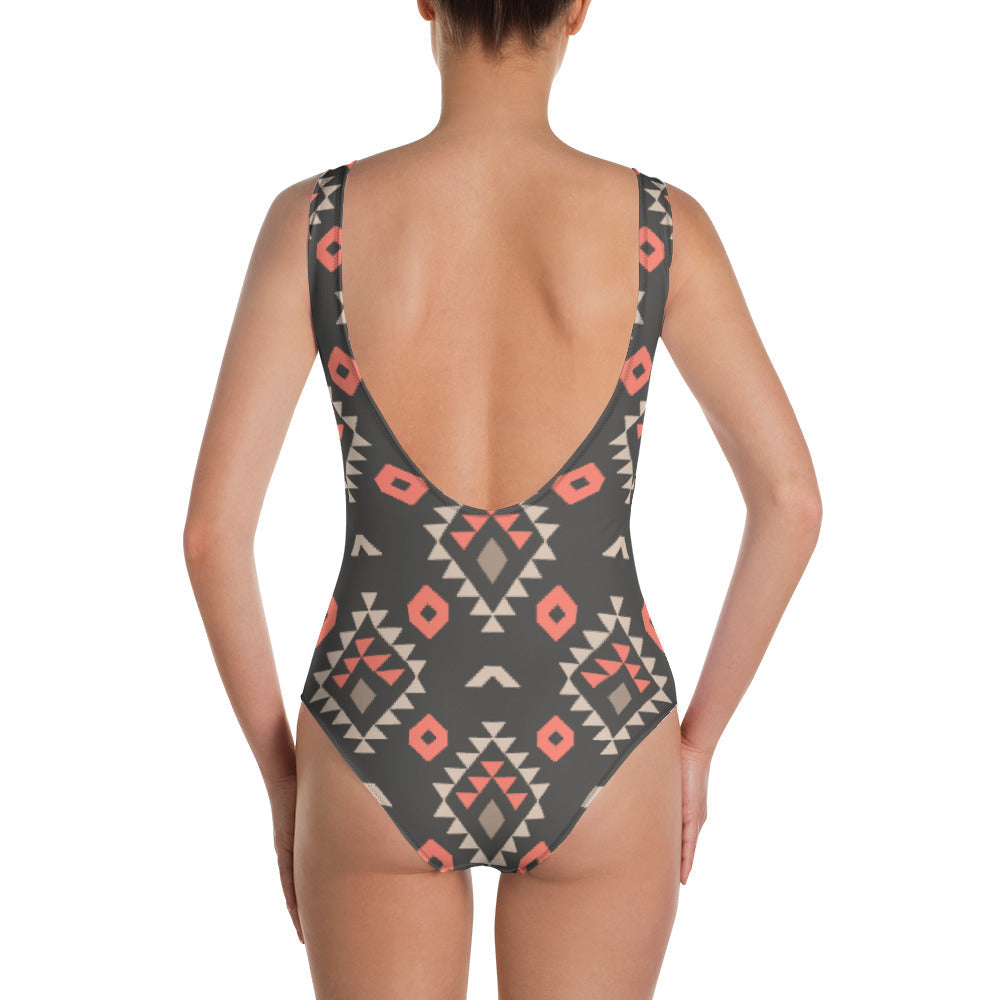 Pink Aztec One-Piece Swimsuit -DS