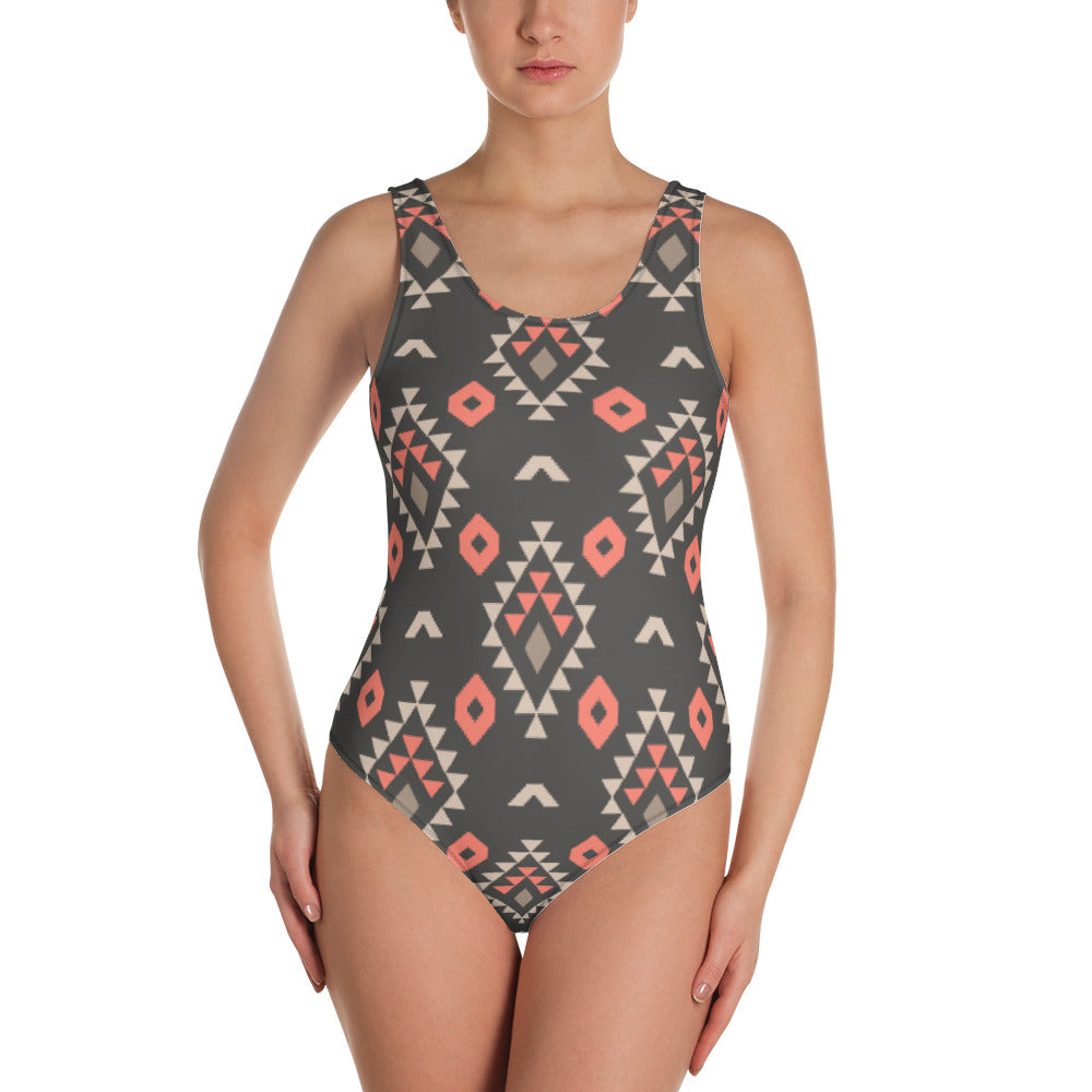Pink Aztec One-Piece Swimsuit -DS