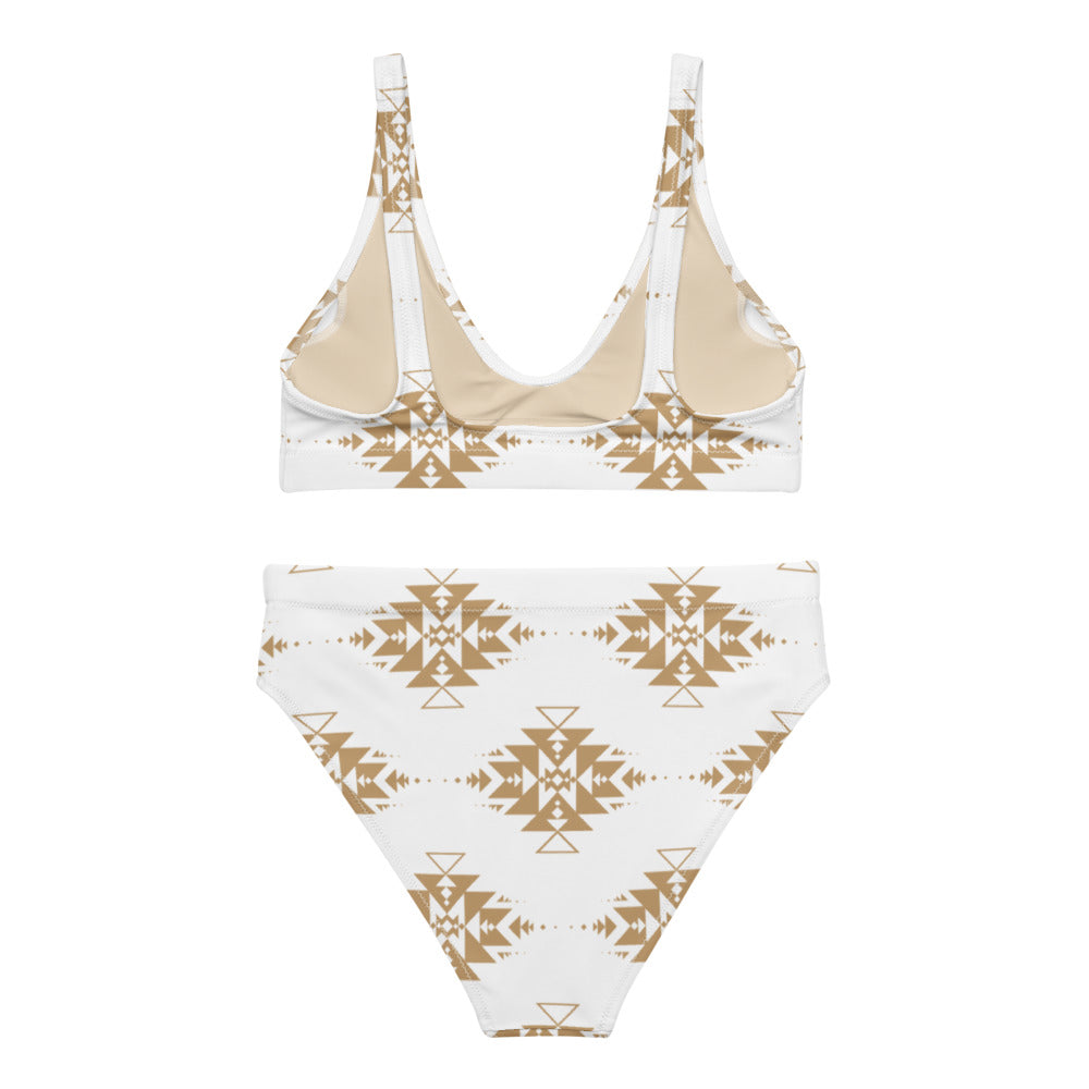 Gold Aztec high-waisted bikini -DS