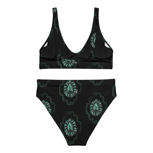 Turquoise Night high-waisted bikini -DS