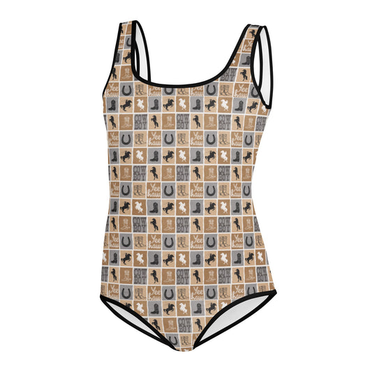 Western Check Youth Swimsuit -DS