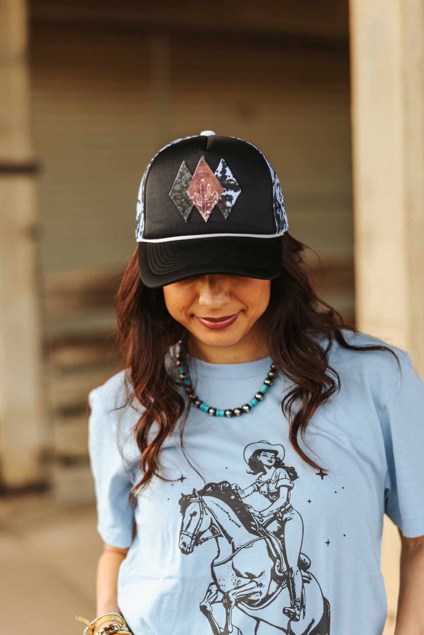 Aztec Desert Cow Patch Trucker Hat -DS