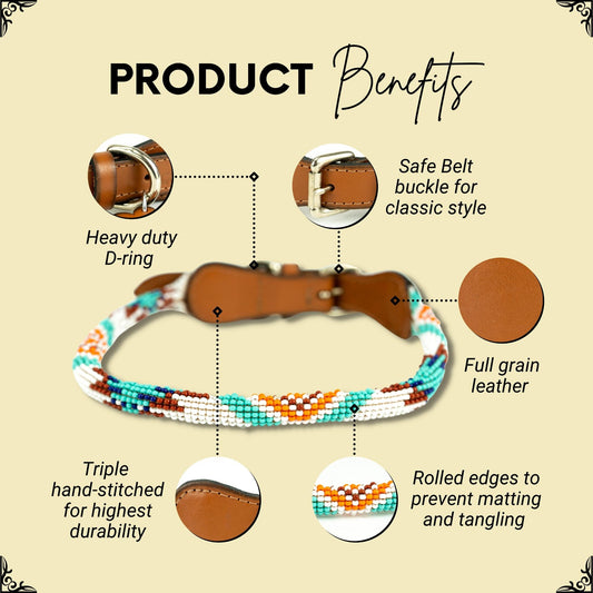 DS- Aztec Sambboho dog collar (rolled)