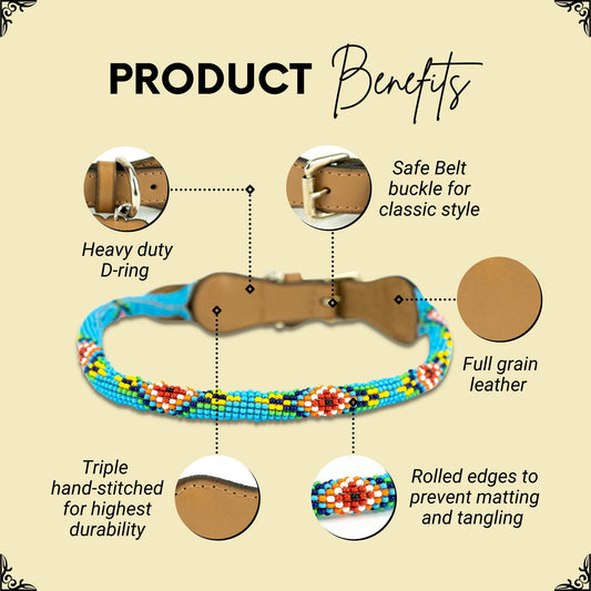 DS- Blue Vogue Sambboho dog collar (rolled)