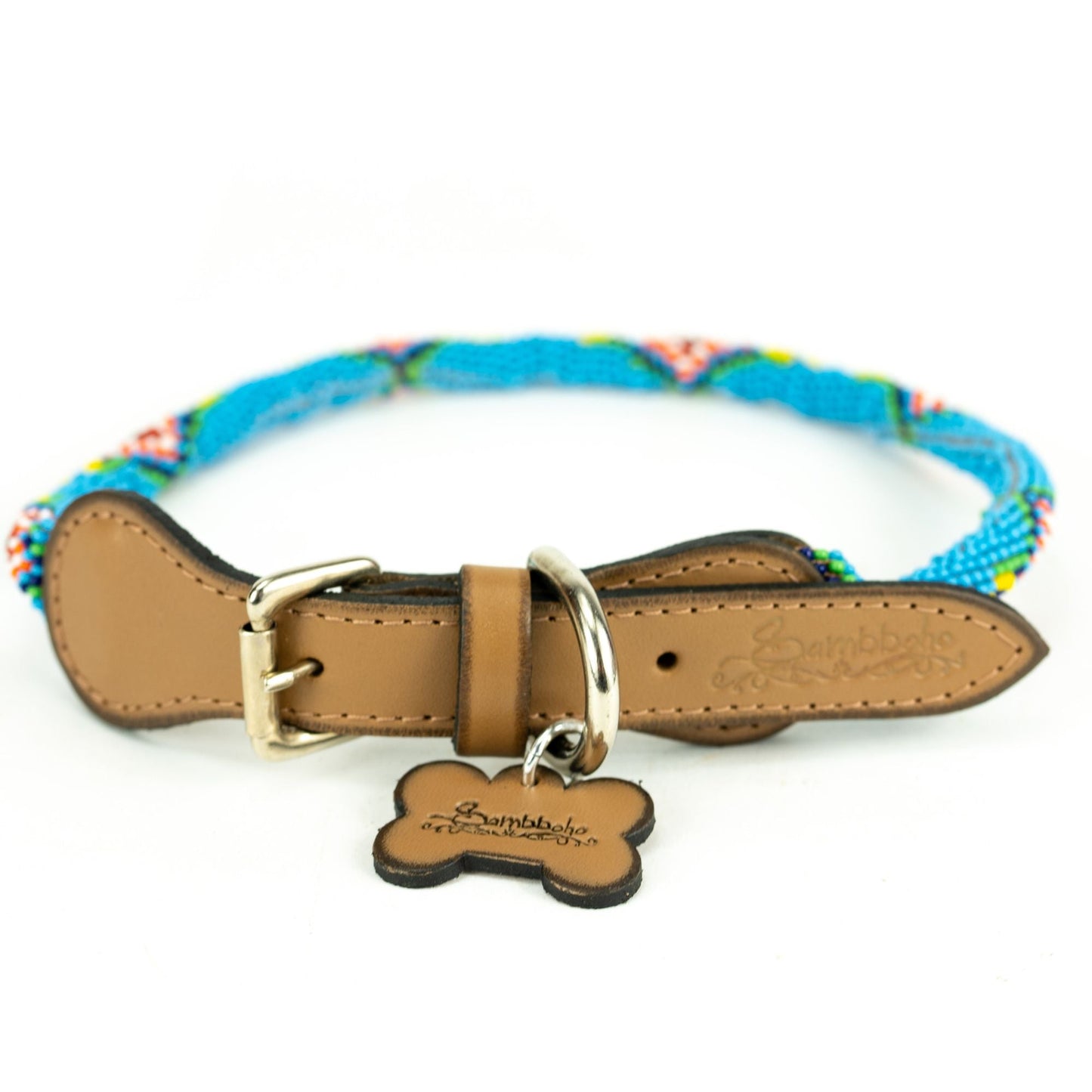 DS- Blue Vogue Sambboho dog collar (rolled)