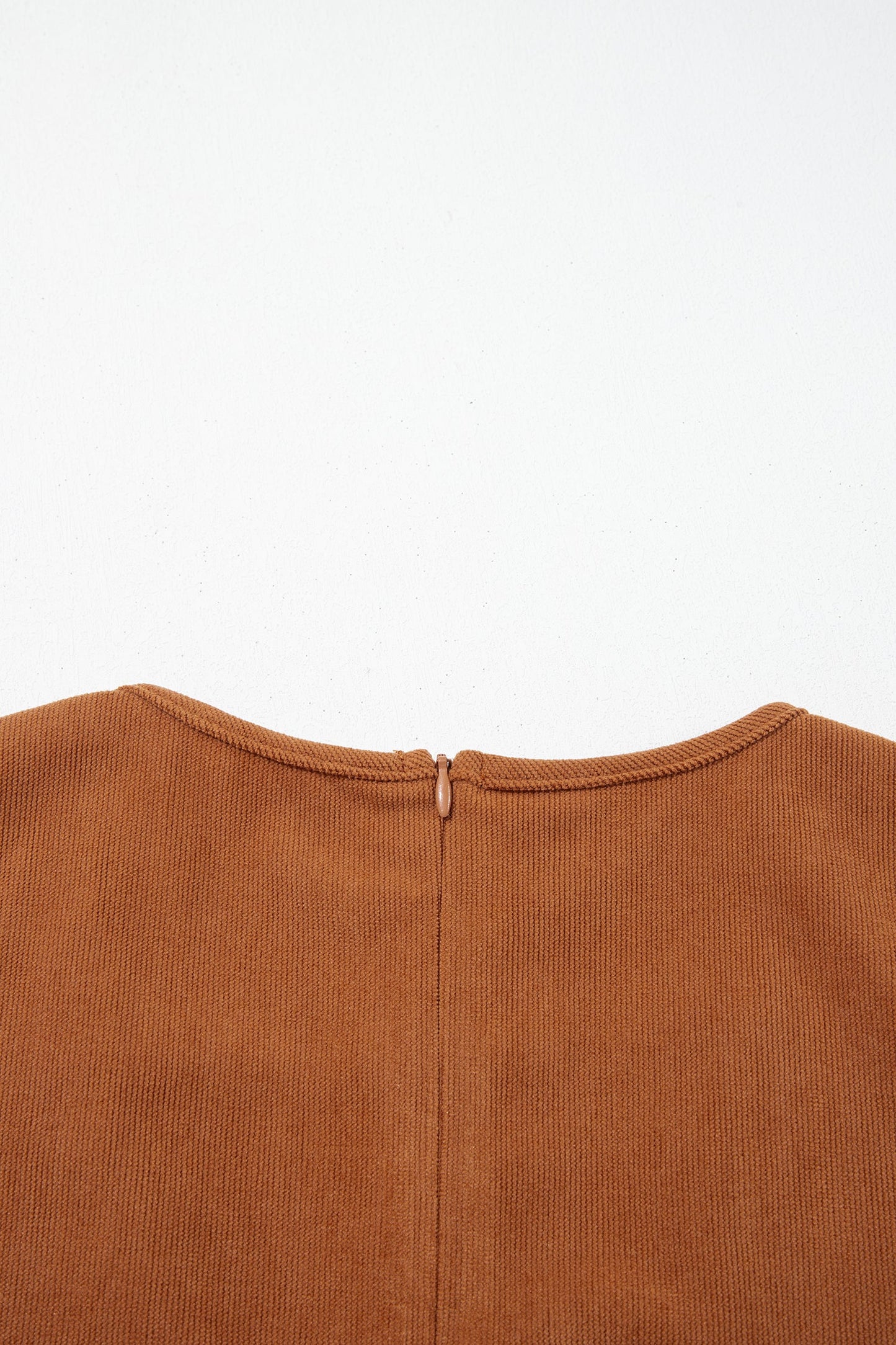 Solid Tie V-Neck Sleeveless Corduroy Romper -DS