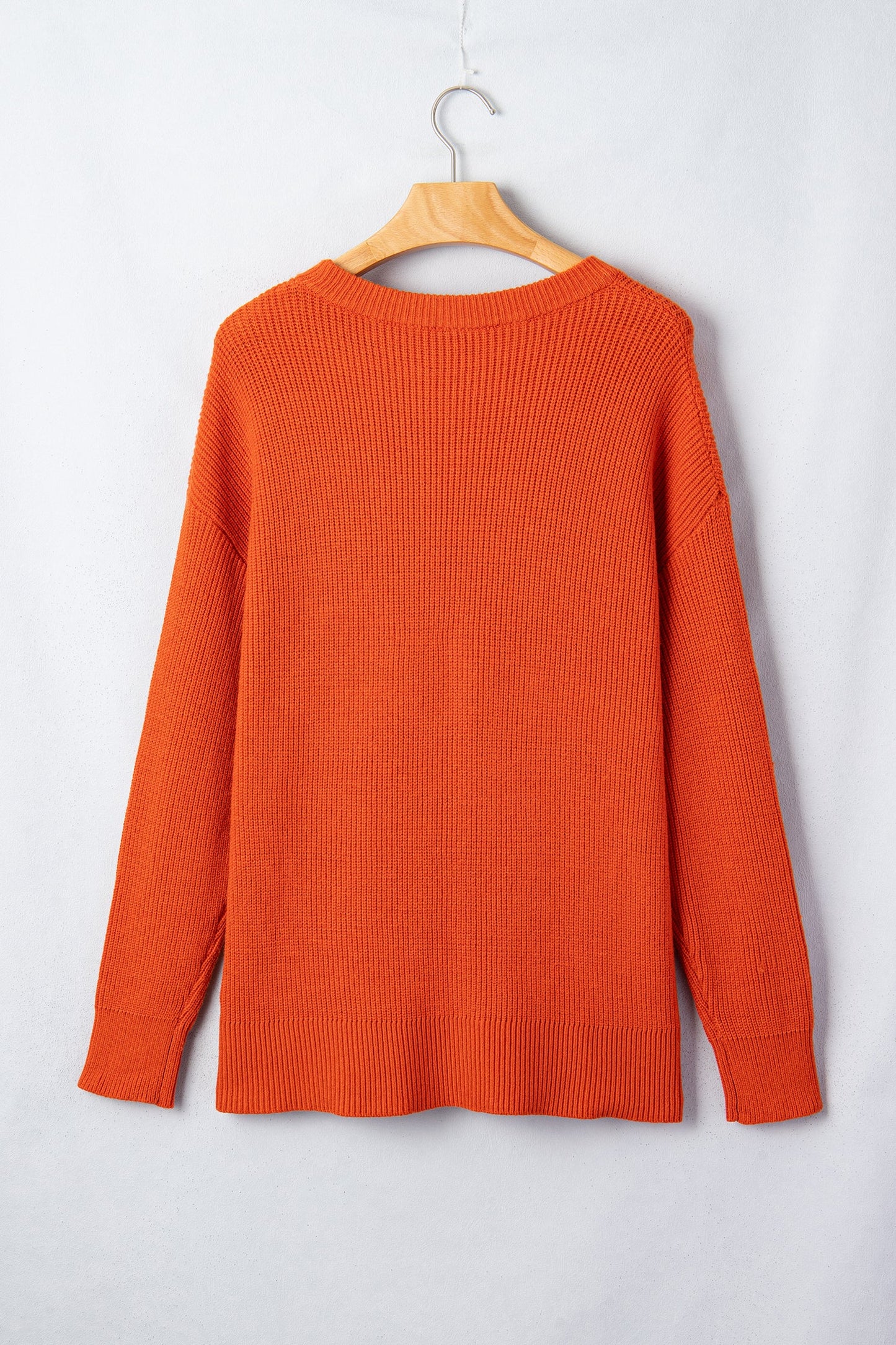 Halloween Drop Shoulder Long Sleeve Round Neck Sweater -DS