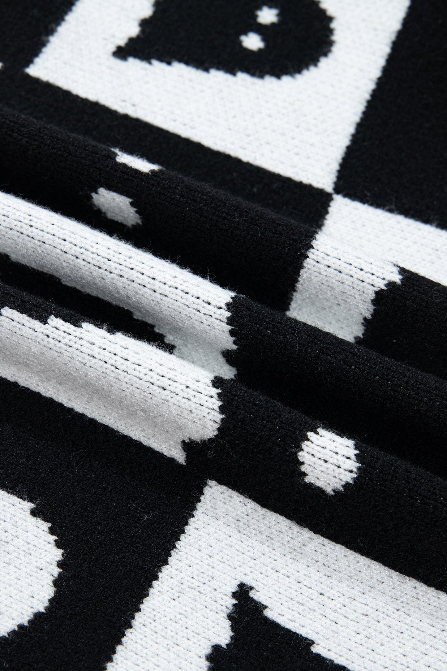Halloween Ghost Colorblock Drop Shoulder Knit Cardigan -DS
