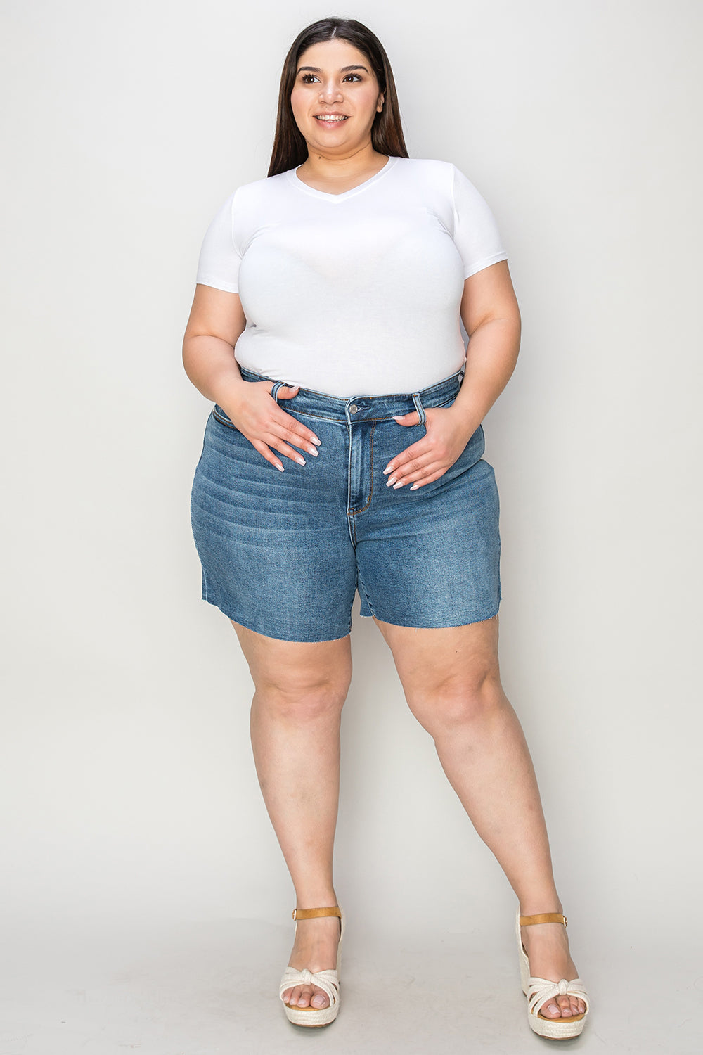 Bethany Judy Blue High Waisted Denim Shorts -DS