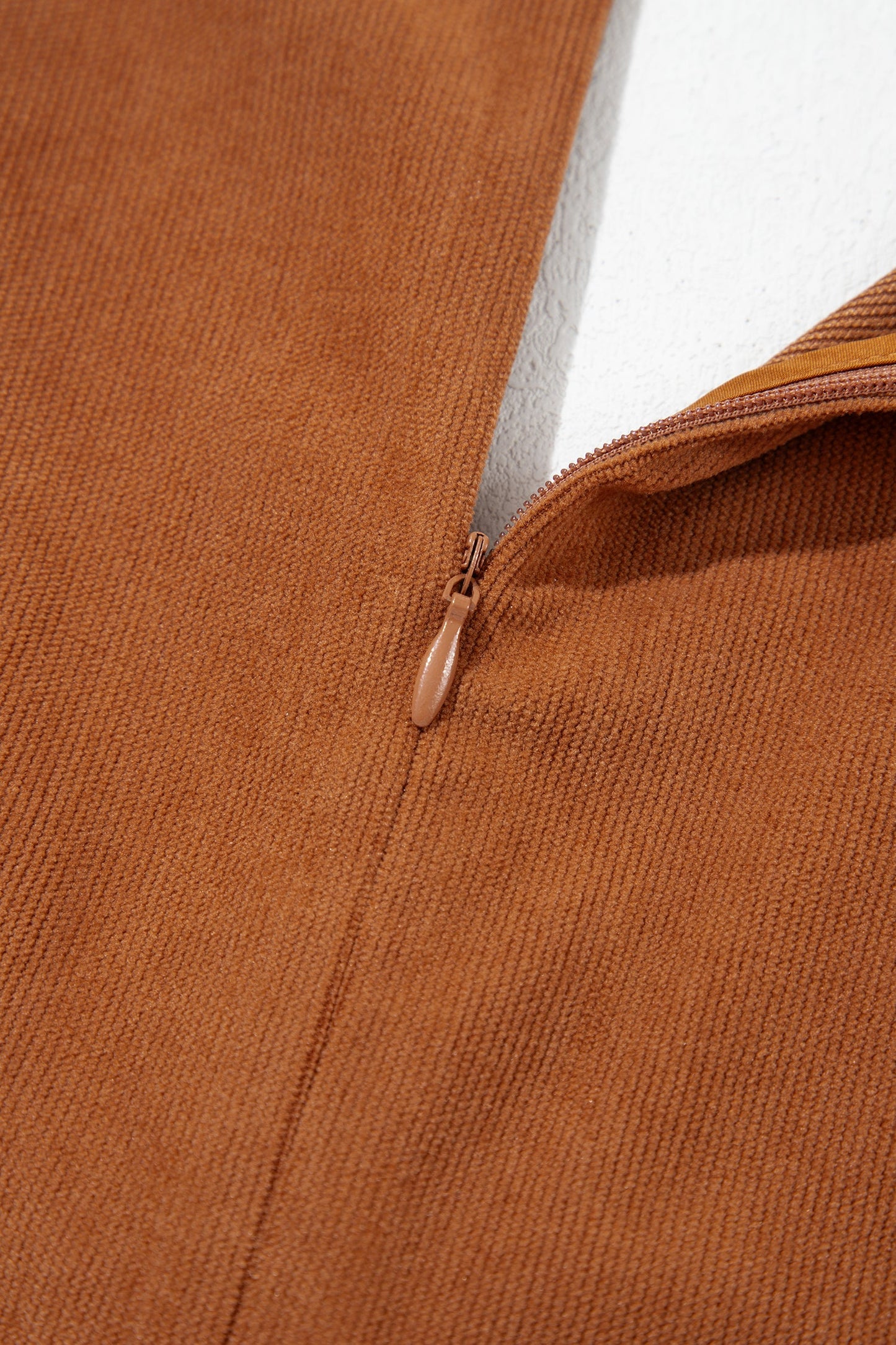 Solid Tie V-Neck Sleeveless Corduroy Romper -DS