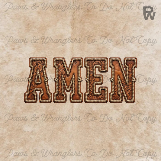 Faux Leather Amen -KIDS