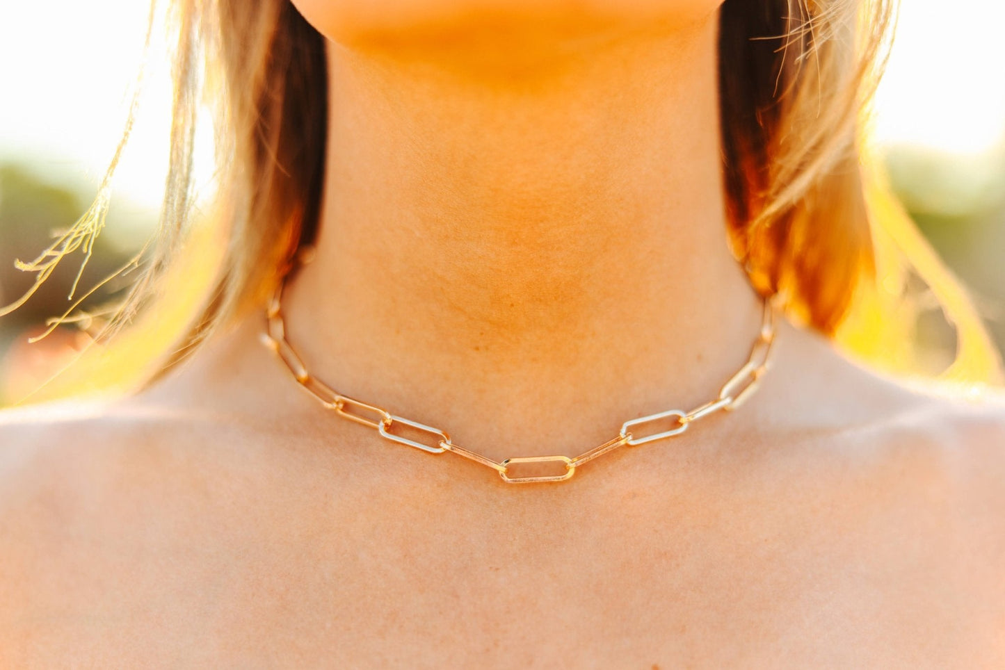 Gold Paperclip Choker -DS