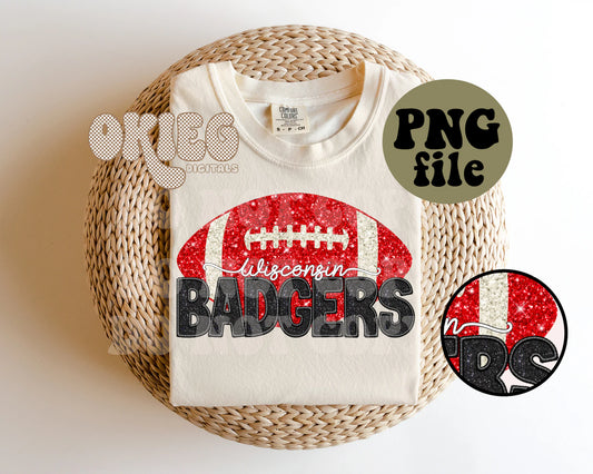 Wisconsin Badgers - Faux Glitter