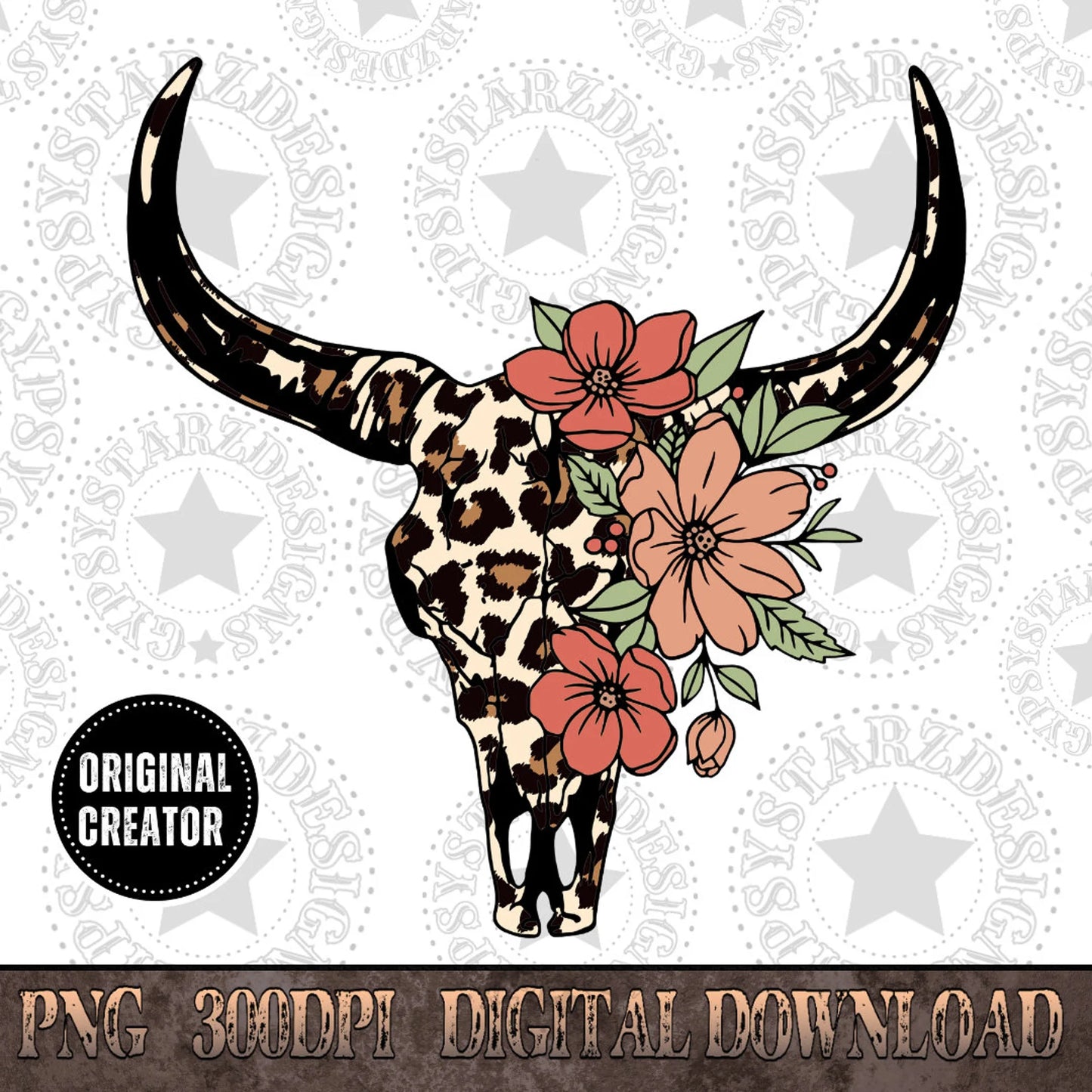 Floral Cheetah Skull