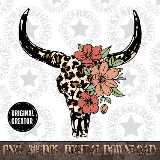 Floral Cheetah Skull