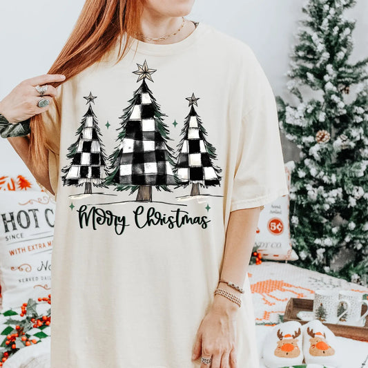Buffalo Plaid Trees Merry Christmas