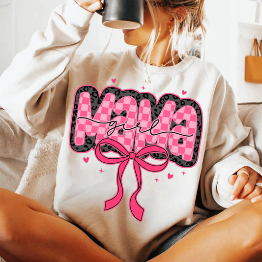 Pink Checkered Girl Mama