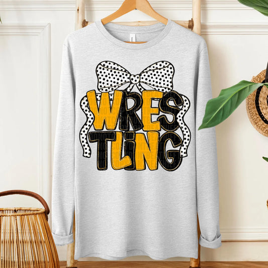 Wrestling W/ Bow ( Gold & Black)