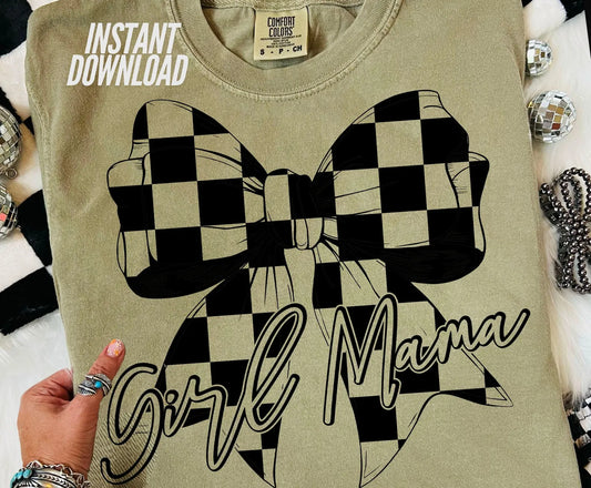 Girl Mama Checkered Bow