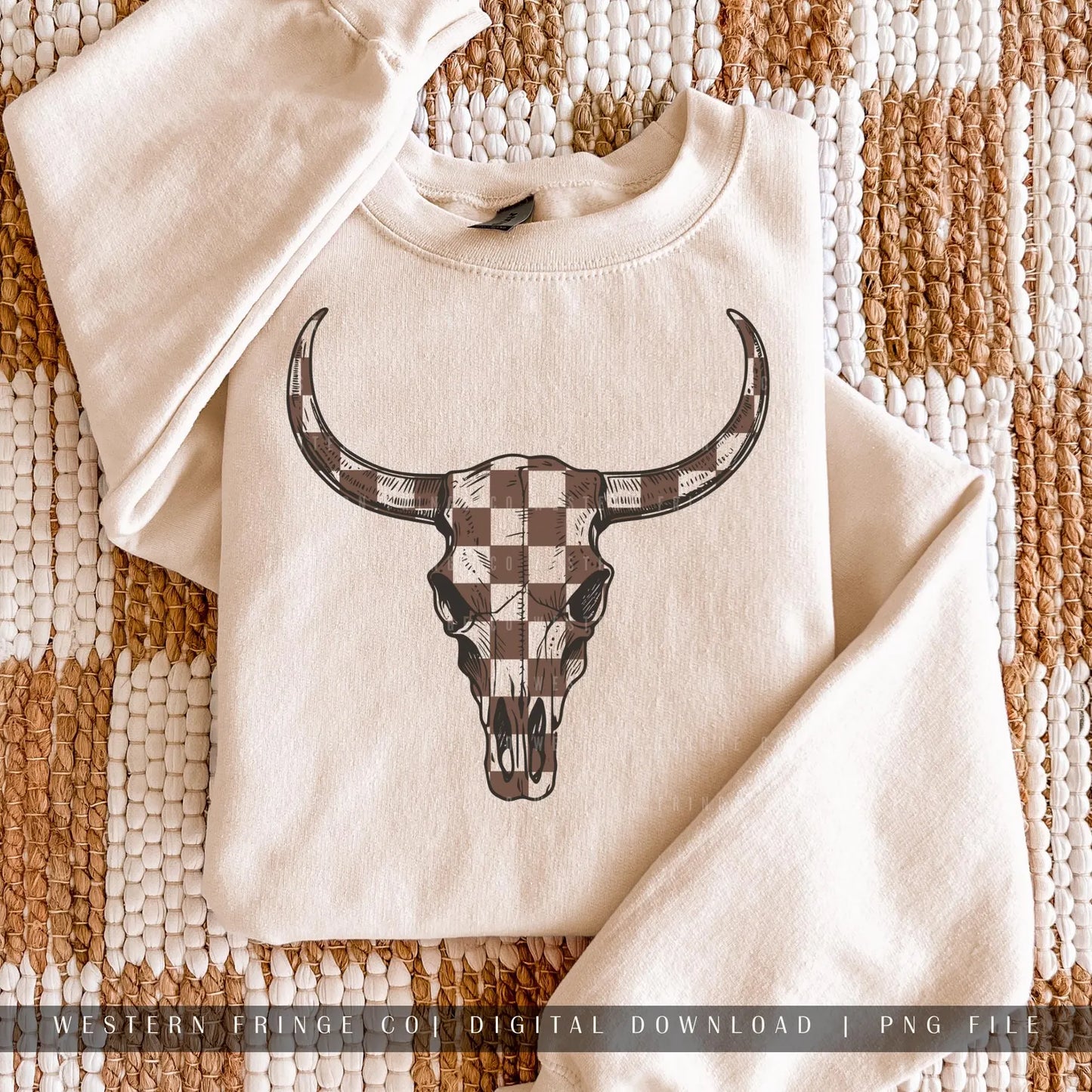 Brown Checkered Skull - Kids