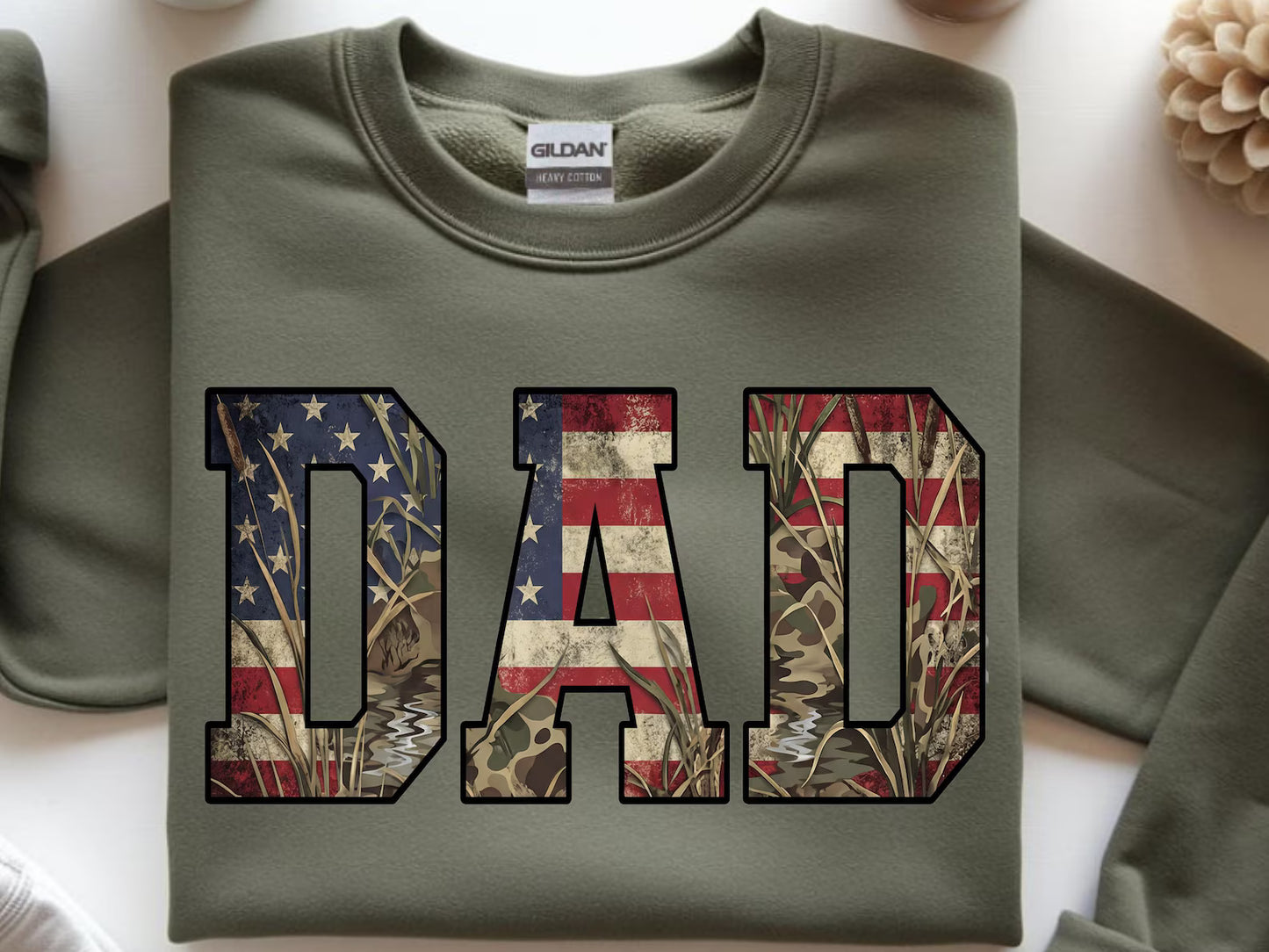American Flag and Camo Dad