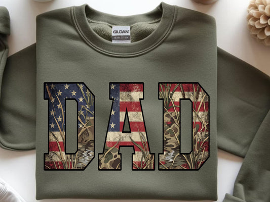 American Flag and Camo Dad