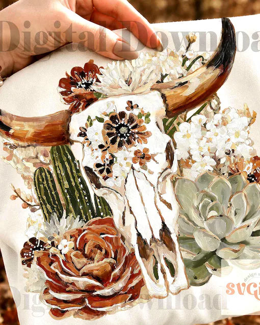Fall Boho Cow Skull