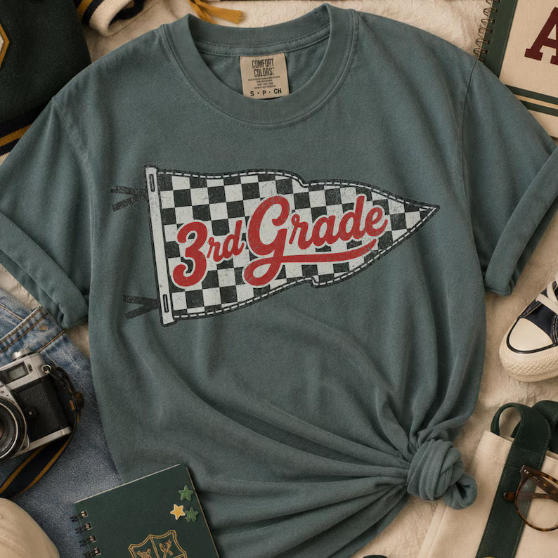 Distressed Checkered Back To School - KIDS