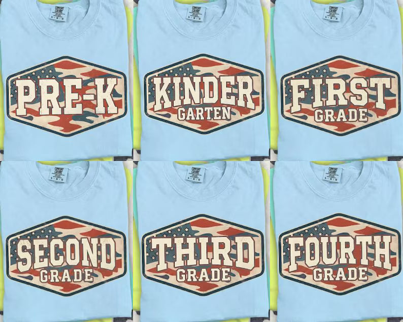 Distressed Patriotic Camo Back To School - KIDS