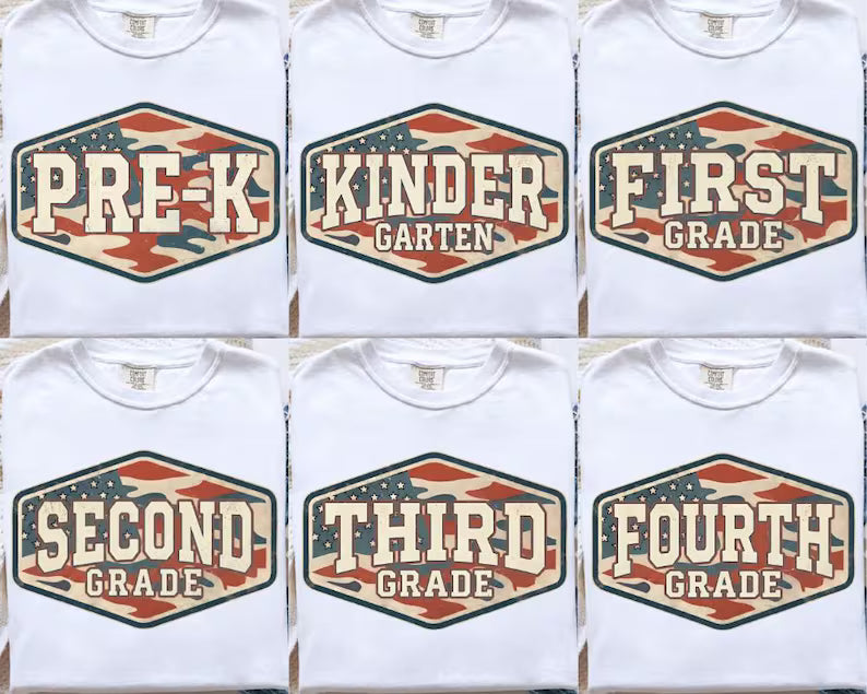 Distressed Patriotic Camo Back To School - KIDS