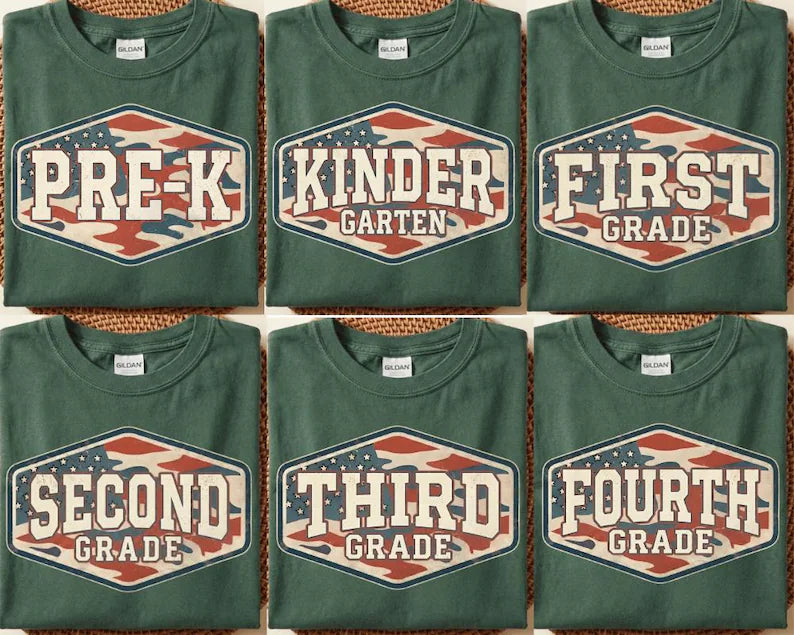 Distressed Patriotic Camo Back To School - KIDS