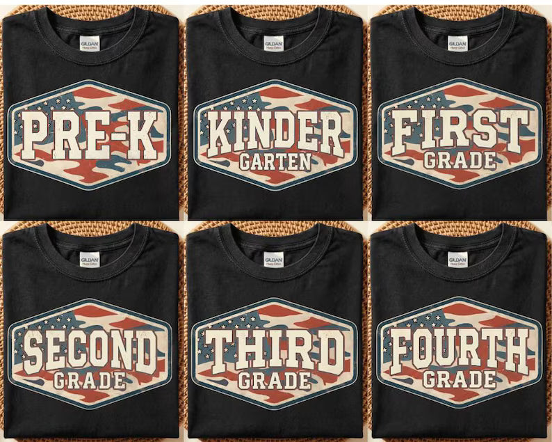 Distressed Patriotic Camo Back To School - KIDS