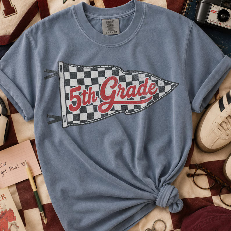 Distressed Checkered Back To School - KIDS