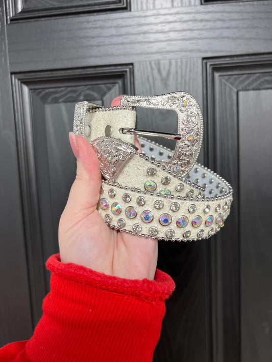 White Glitter Belt -DS