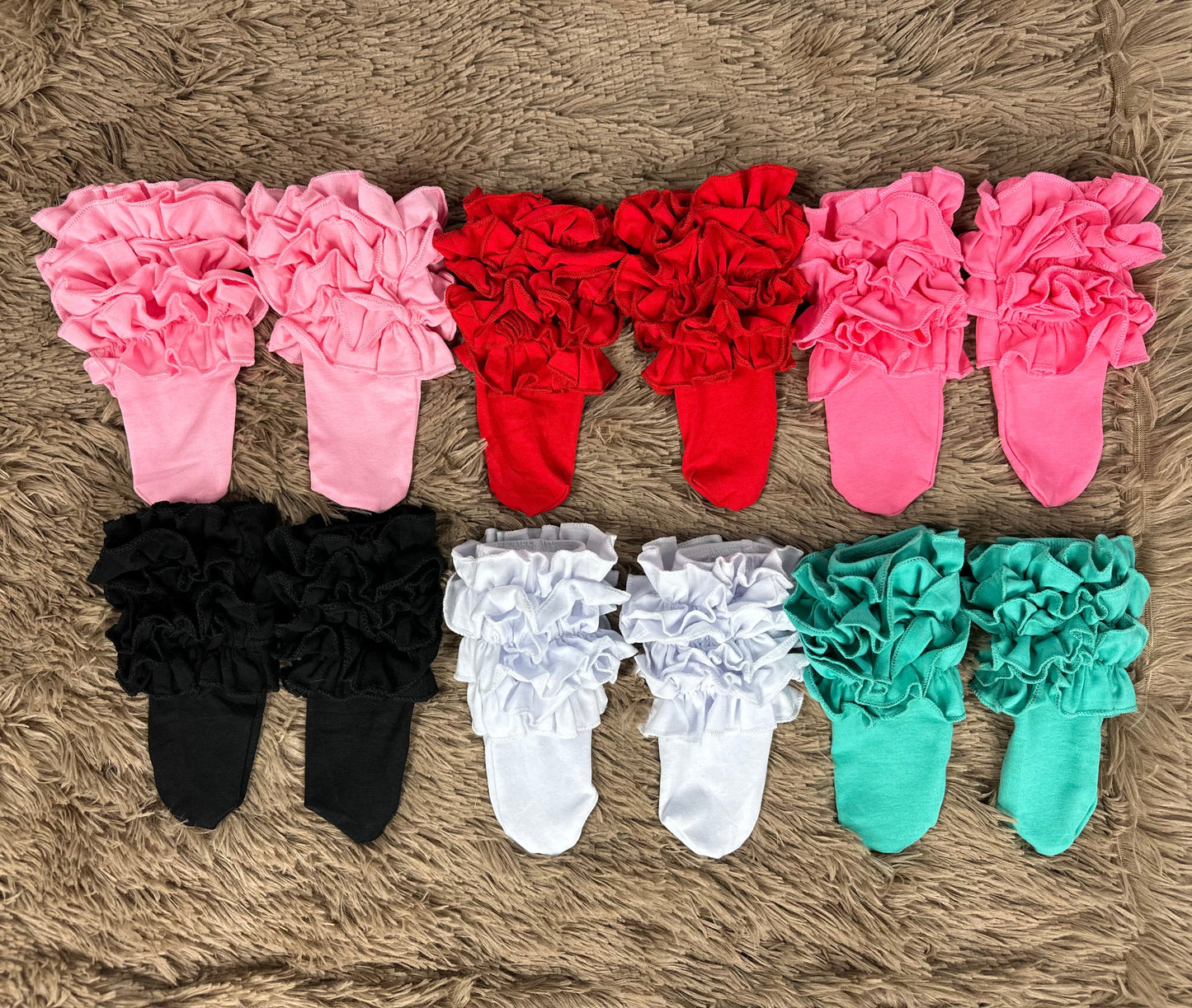 Ankle Ruffle Socks (Multiple Colors) -DS