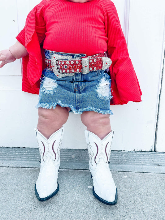 Firecracker Red Glitter Belt -DS