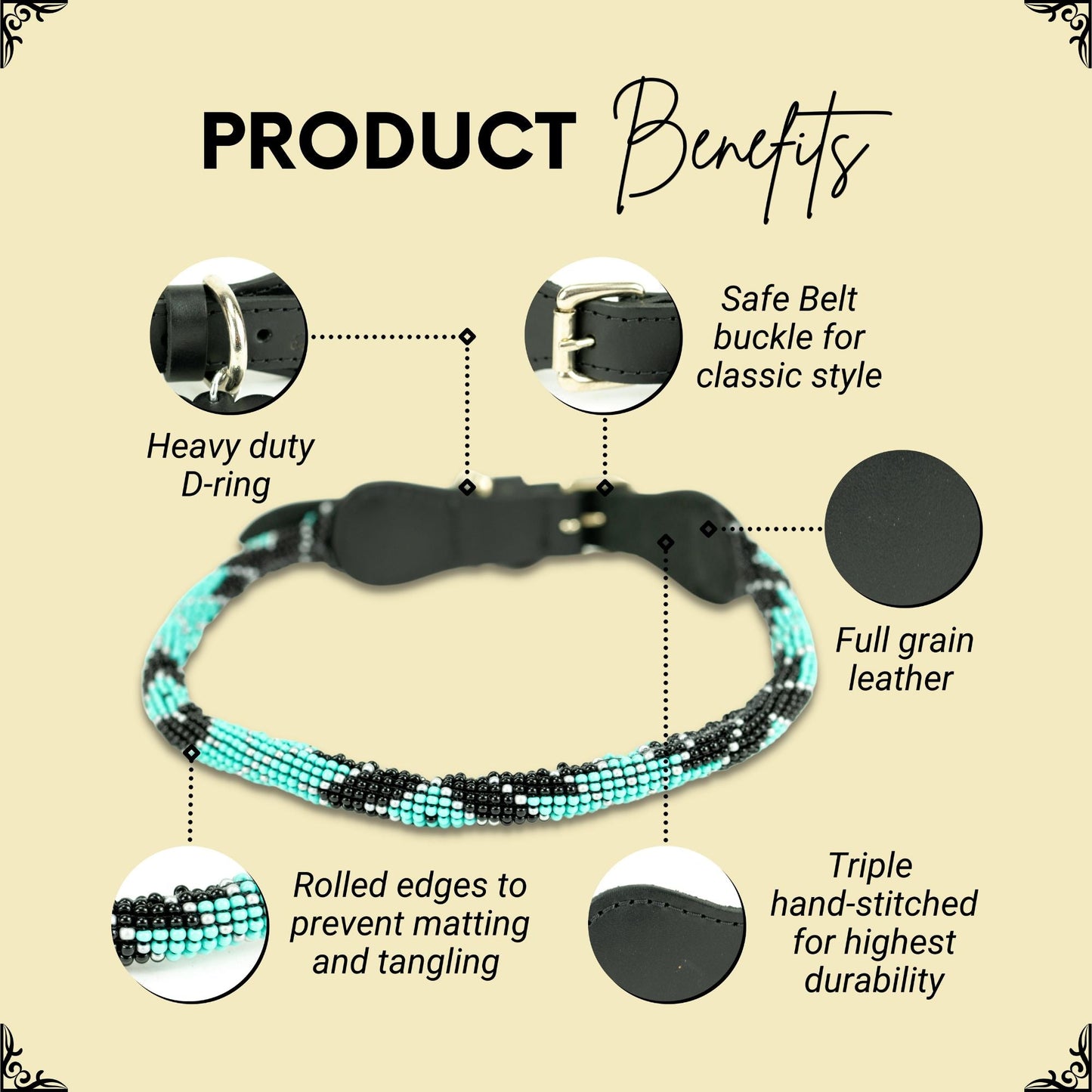 DS- Saint Barth Sambboho dog collar (rolled)