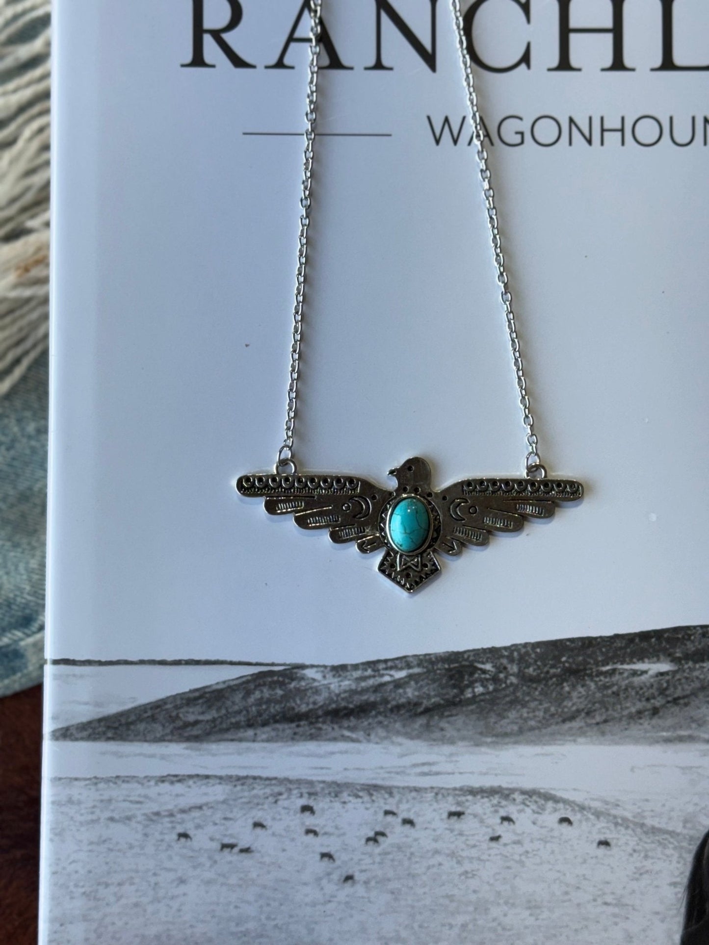 Thunderbird Turquoise Chain Necklace -DS