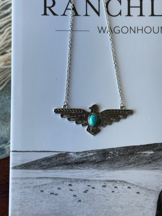 Thunderbird Turquoise Chain Necklace -DS