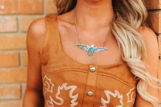 Thunderbird Turquoise Chain Necklace -DS