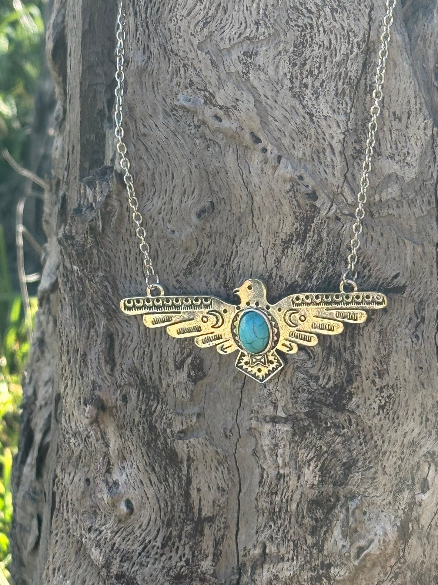 Thunderbird Turquoise Chain Necklace -DS