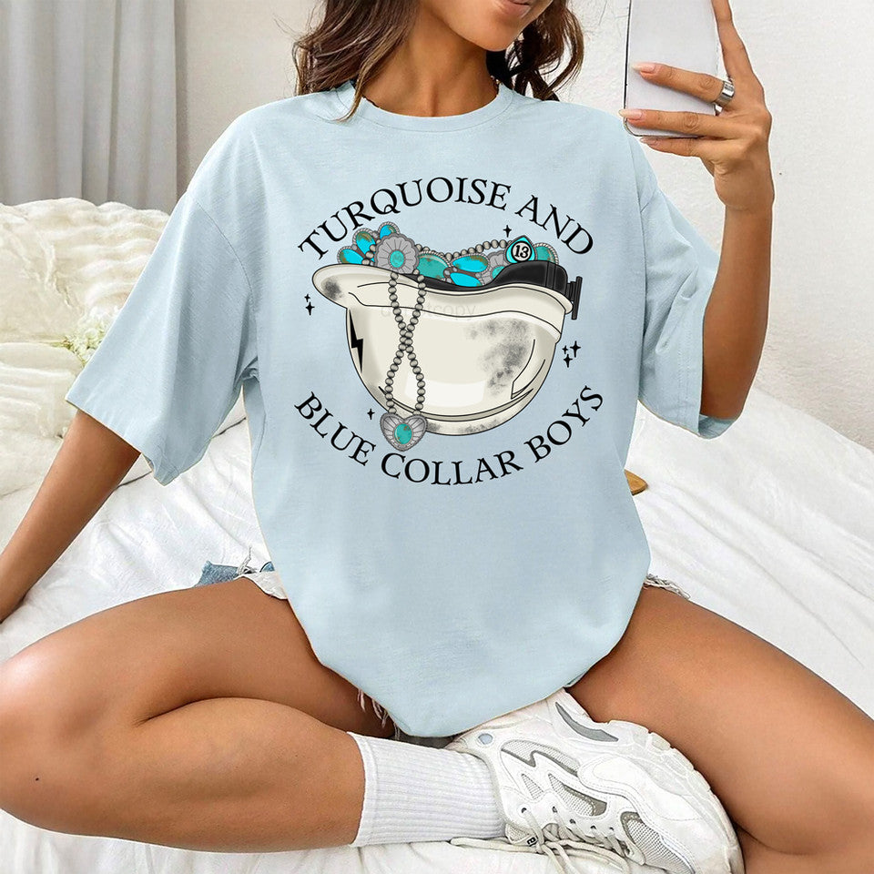 Turquoise And Blue Collar Boys